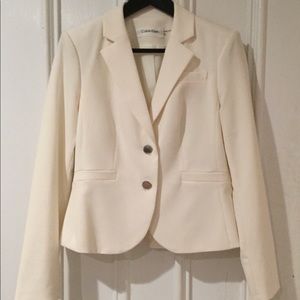 Bright white Calvin Klein two button blazer. Sz4
